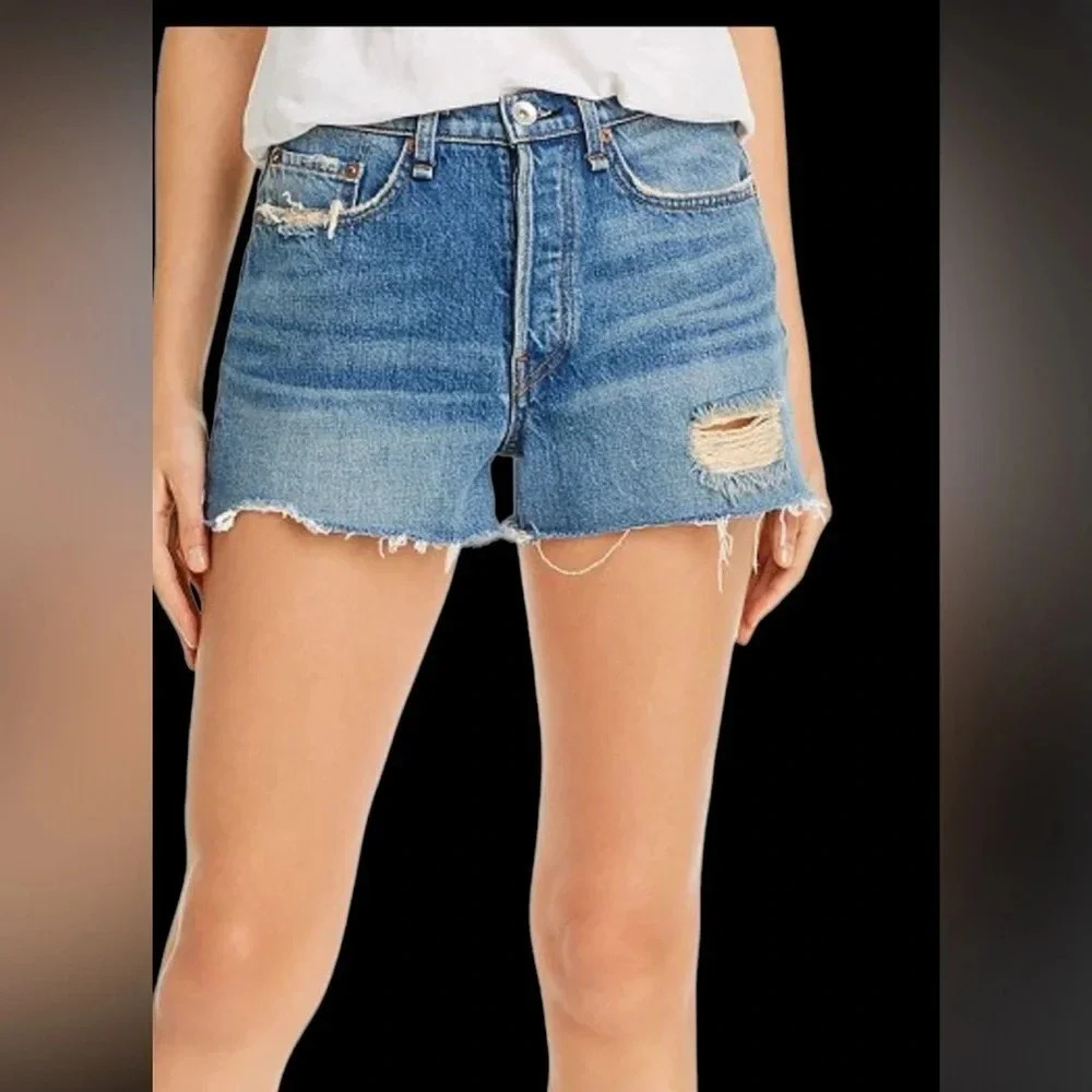 Rag & Bone Mia Highrise Vintage dixie style distressed denim jeans shorts